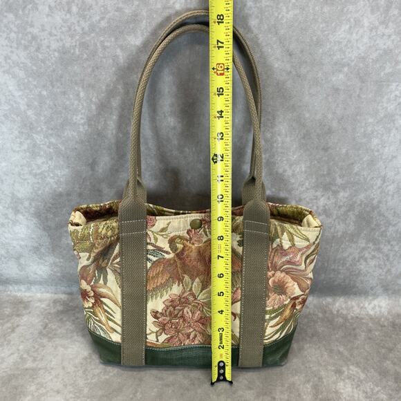 Vtg Cedar Key Canvas Tapestry Bag & Wallet Set Toucan Tropical Floral Mini Tote - Picture 4 of 11